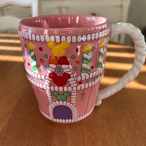 Disney Pink Castle Mug with Colorful Accents Used One Time Looks Brand New